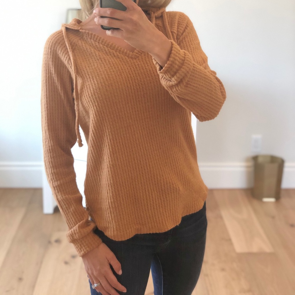 Golden Waffle Hacci Loose Fit Hoodie Large - Picture 7 of 7